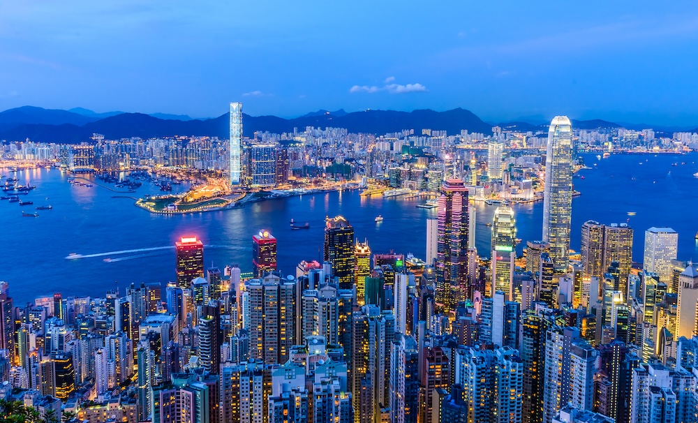 HONG KONG -August 8: Scene of the Victoria Harbour on August 8, 2014 in Hong Kong. Victoria Harbour is the famous attraction place for tourist to visit. Discover investment opportunities & innovation at International Healthcare Week in Hong Kong